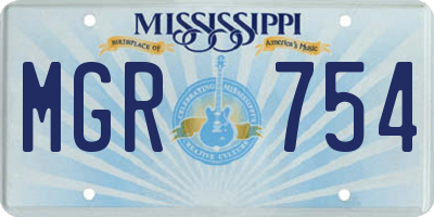 MS license plate MGR754