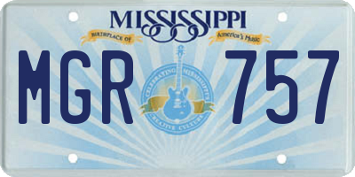 MS license plate MGR757
