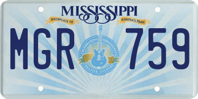 MS license plate MGR759