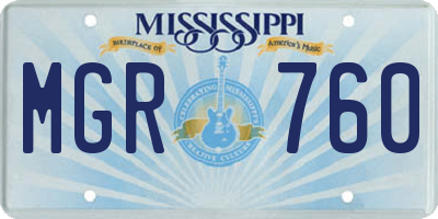 MS license plate MGR760