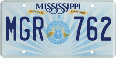 MS license plate MGR762