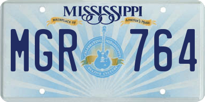 MS license plate MGR764