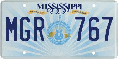 MS license plate MGR767
