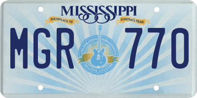 MS license plate MGR770