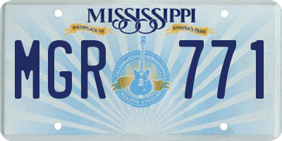 MS license plate MGR771