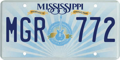 MS license plate MGR772