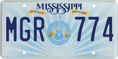 MS license plate MGR774