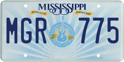 MS license plate MGR775