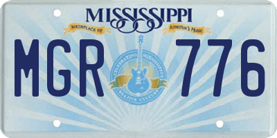 MS license plate MGR776