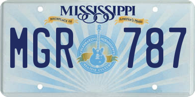 MS license plate MGR787