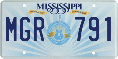 MS license plate MGR791