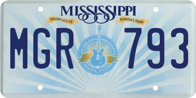 MS license plate MGR793