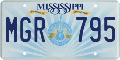MS license plate MGR795