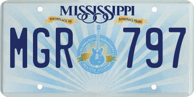 MS license plate MGR797