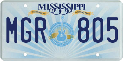 MS license plate MGR805