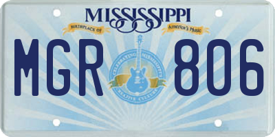 MS license plate MGR806