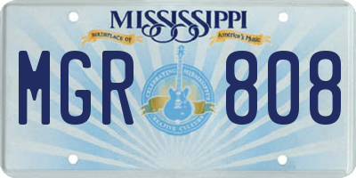 MS license plate MGR808