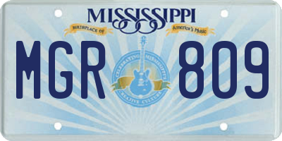 MS license plate MGR809