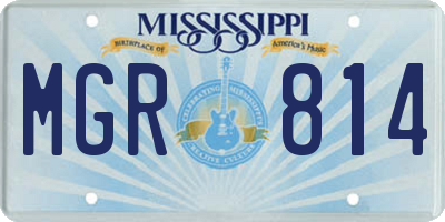 MS license plate MGR814