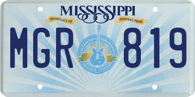 MS license plate MGR819