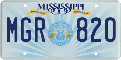 MS license plate MGR820