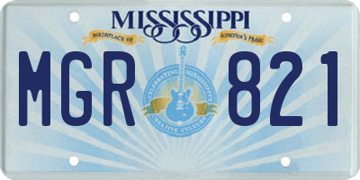 MS license plate MGR821