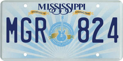 MS license plate MGR824