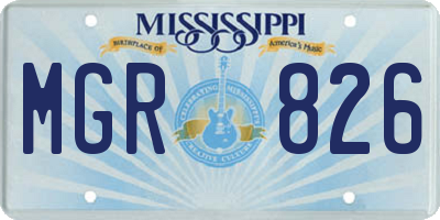 MS license plate MGR826