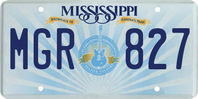 MS license plate MGR827