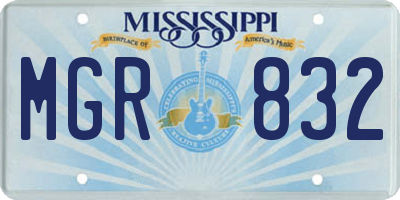 MS license plate MGR832