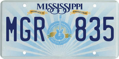 MS license plate MGR835