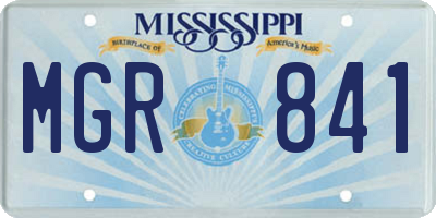 MS license plate MGR841