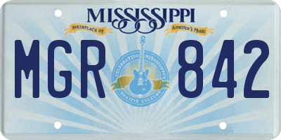 MS license plate MGR842
