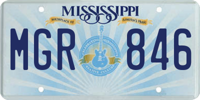 MS license plate MGR846
