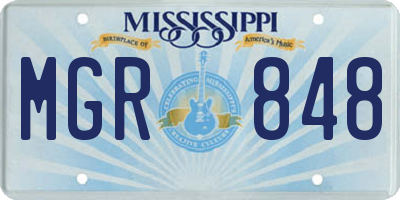 MS license plate MGR848