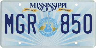 MS license plate MGR850