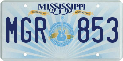 MS license plate MGR853