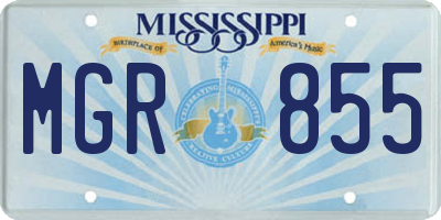 MS license plate MGR855