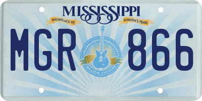 MS license plate MGR866