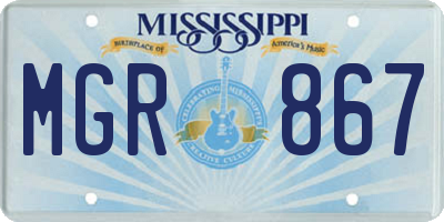 MS license plate MGR867
