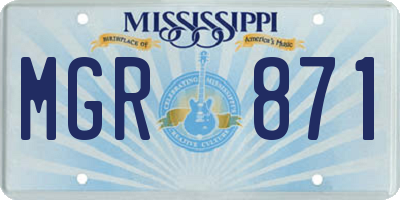 MS license plate MGR871