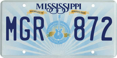 MS license plate MGR872