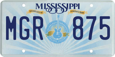 MS license plate MGR875