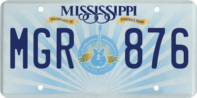 MS license plate MGR876
