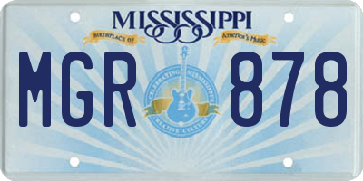 MS license plate MGR878