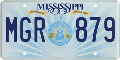 MS license plate MGR879