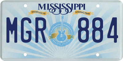 MS license plate MGR884