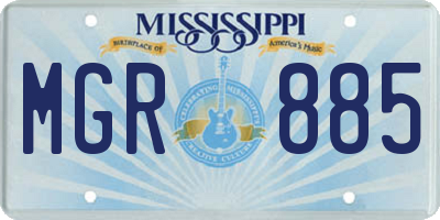 MS license plate MGR885