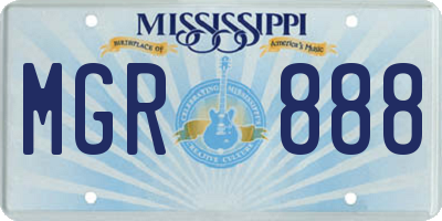 MS license plate MGR888