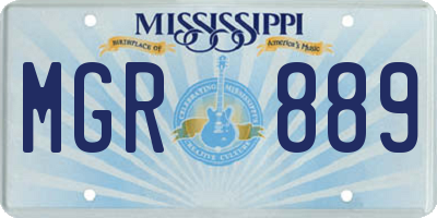 MS license plate MGR889